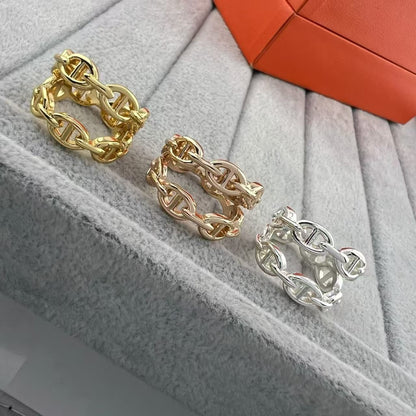 [Vera  Jewelry]GLOSSY FINISH SQUARE COMBINATION DOUBLE-LAYER PIG NOSE RING