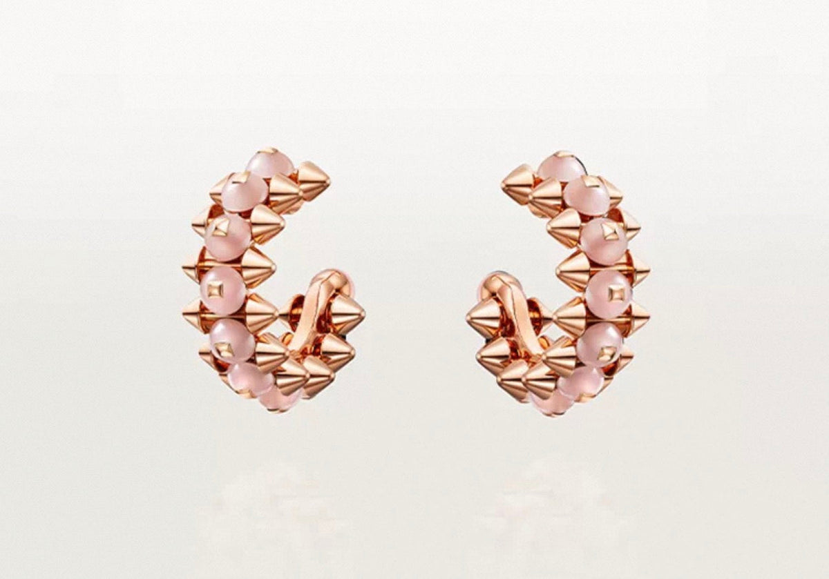 [Vera  Jewelry]CLASH COLLECTION AGATE CHALCEDONY STUD EARRINGS