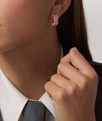 [Vera  Jewelry]CLASH COLLECTION AGATE CHALCEDONY STUD EARRINGS