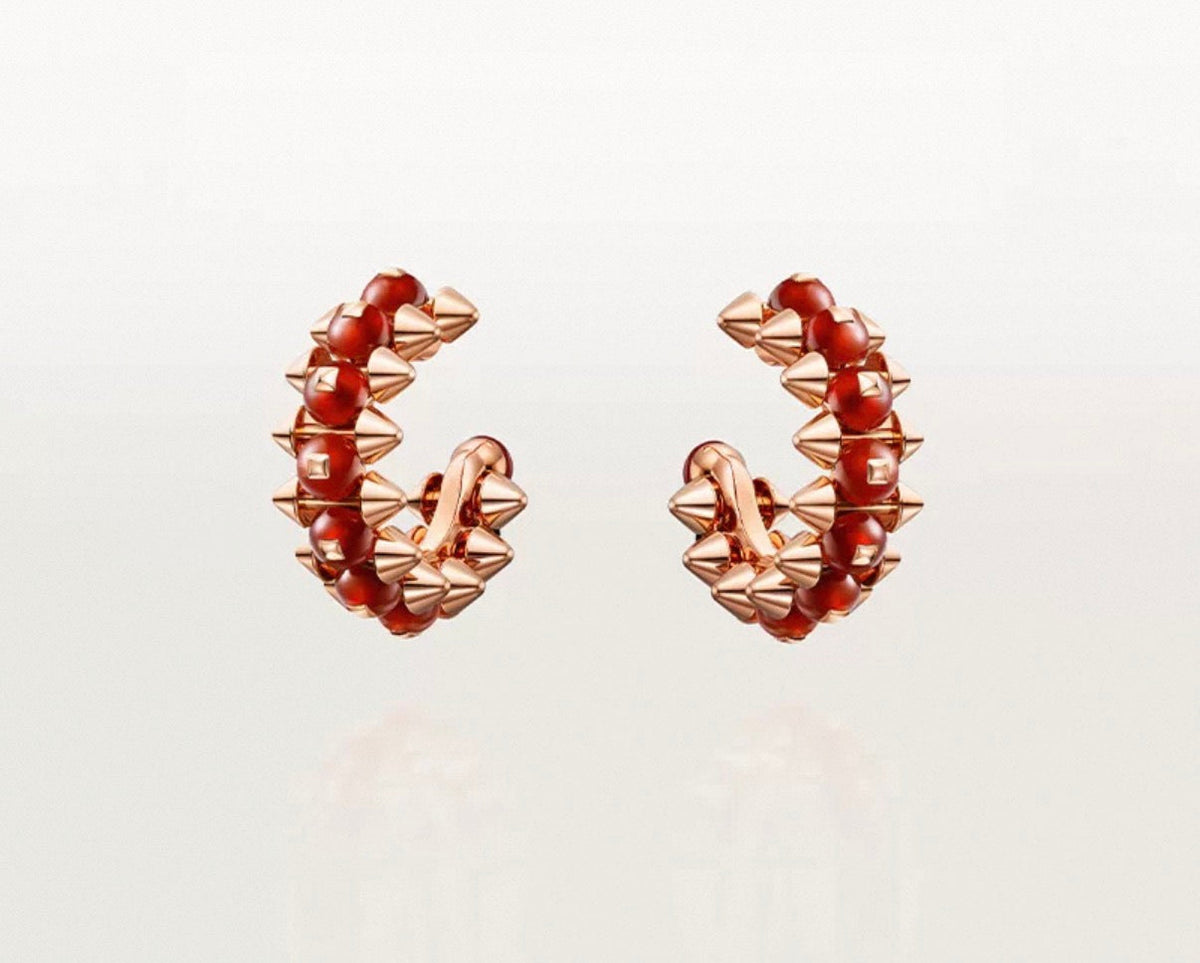 [Vera  Jewelry]CLASH COLLECTION AGATE CHALCEDONY STUD EARRINGS