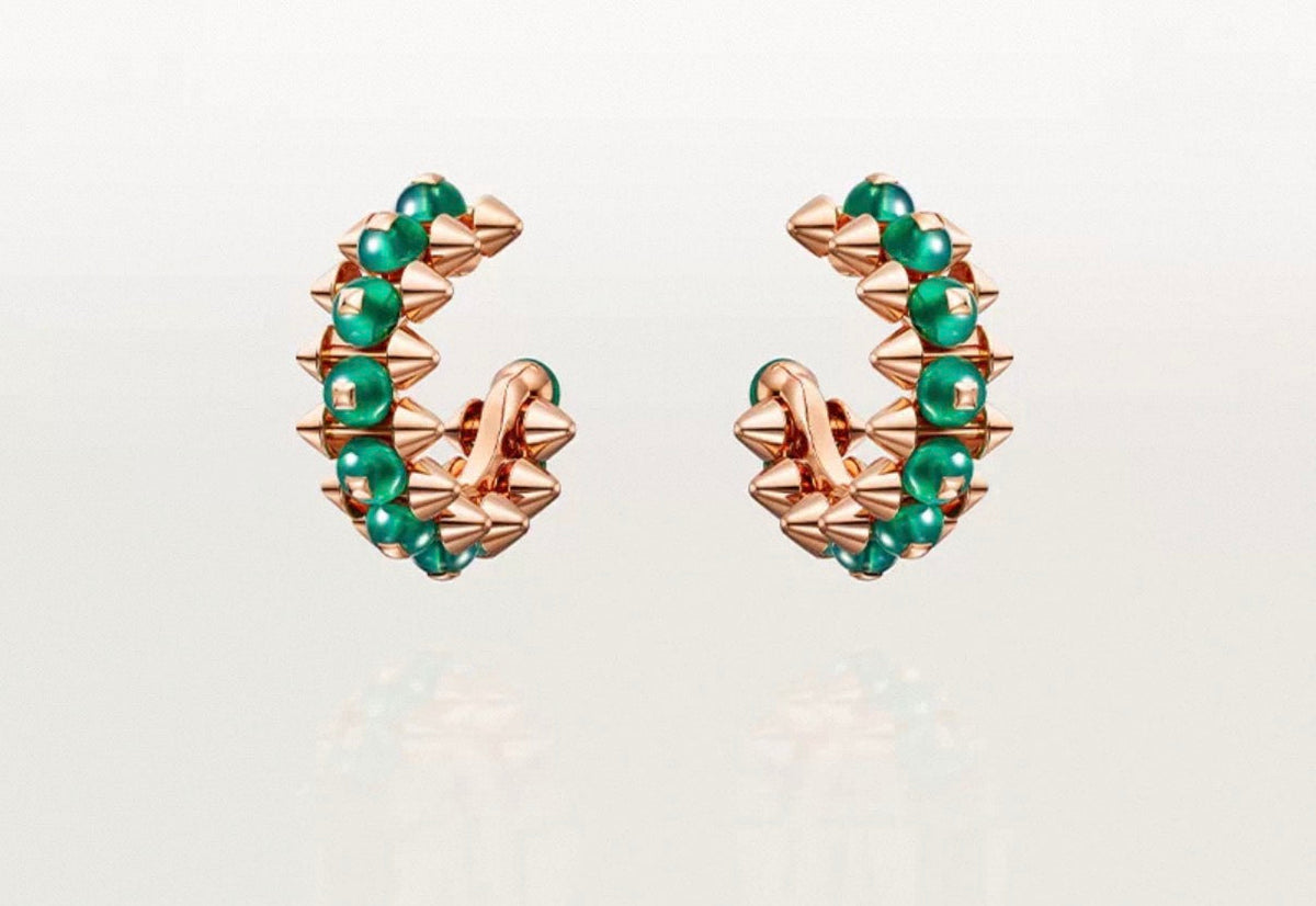 [Vera  Jewelry]CLASH COLLECTION AGATE CHALCEDONY STUD EARRINGS