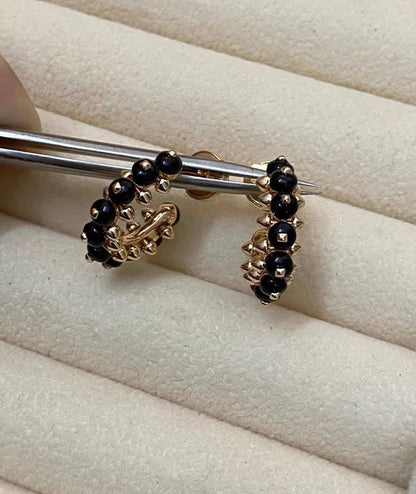 [Vera  Jewelry]CLASH COLLECTION AGATE CHALCEDONY STUD EARRINGS