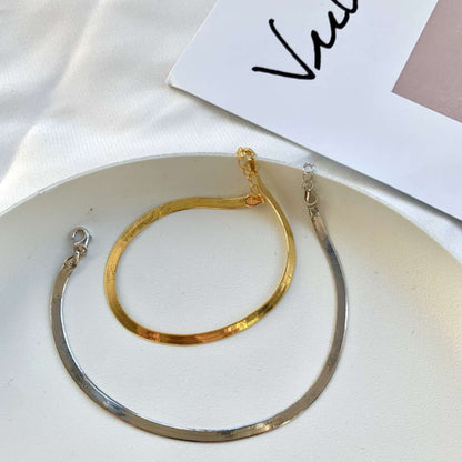 [Vera Jewelry]Flache Schlangenkette Klingen-Halskette