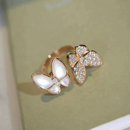 [Vera  Jewelry]TWIN BUTTERFLY DIAMOND MOP RING