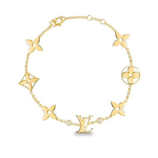 [Vera Jewelry]STAR AND SUN 7 MOTIFS GOLD BRACELET