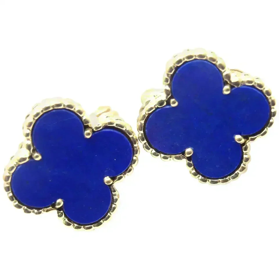 [Vera  Jewelry]CLOVER MINI 9.5MM BLUE AGATE EARRINGS