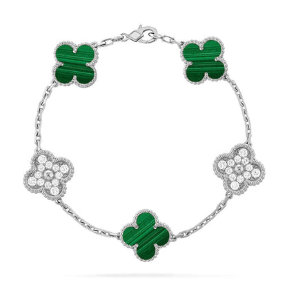 [Vera Jewelry] クローバー 5モチーフ マラカイト ブレスレット コレクション