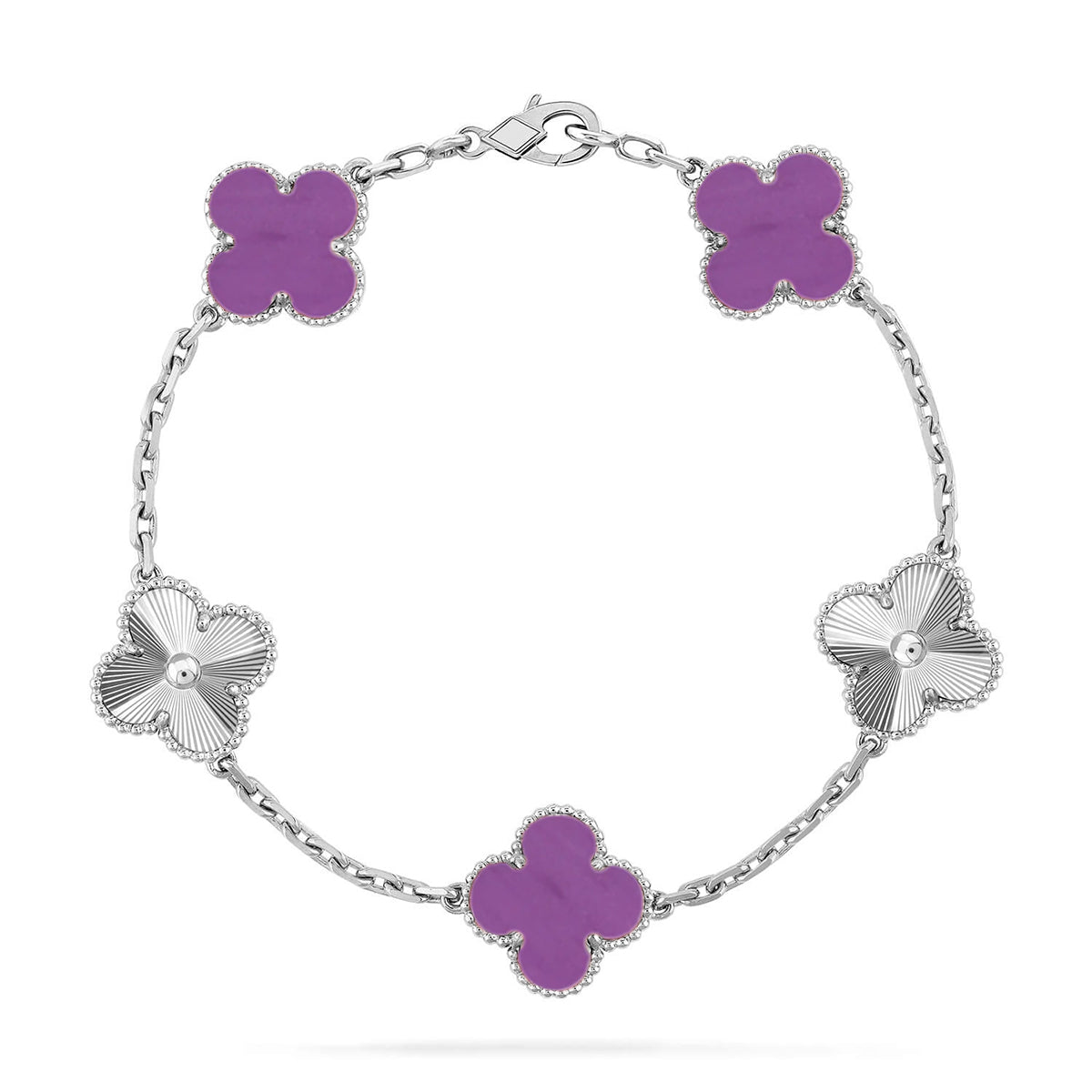 [Vera  Jewelry]LUCKY CLOVER 5-MOTIF BRACELET - VIOLET COLLECTION