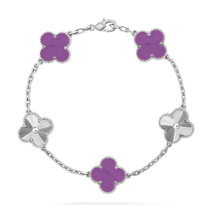 [Vera  Jewelry]LUCKY CLOVER 5-MOTIF BRACELET - VIOLET COLLECTION