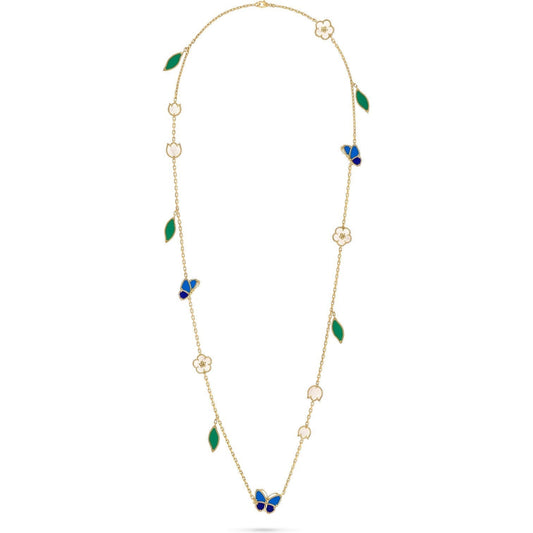 [Vera Jewelry]ラッキースプリング バタフライ 15フラワー ネックレス