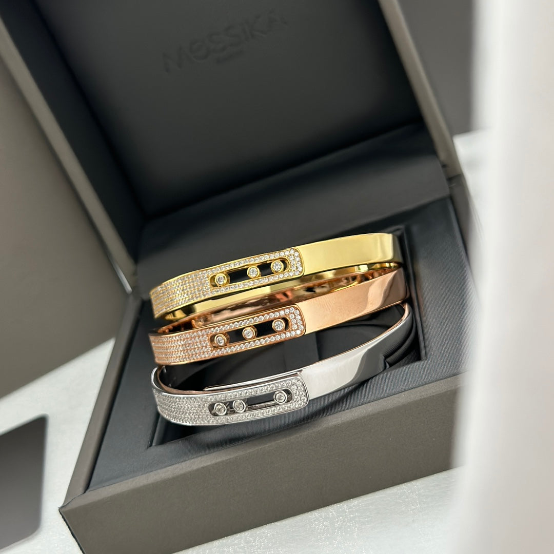[Vera Jewelry]Move Noa Rose Gold Pavé Diamond Bangle Bracelet