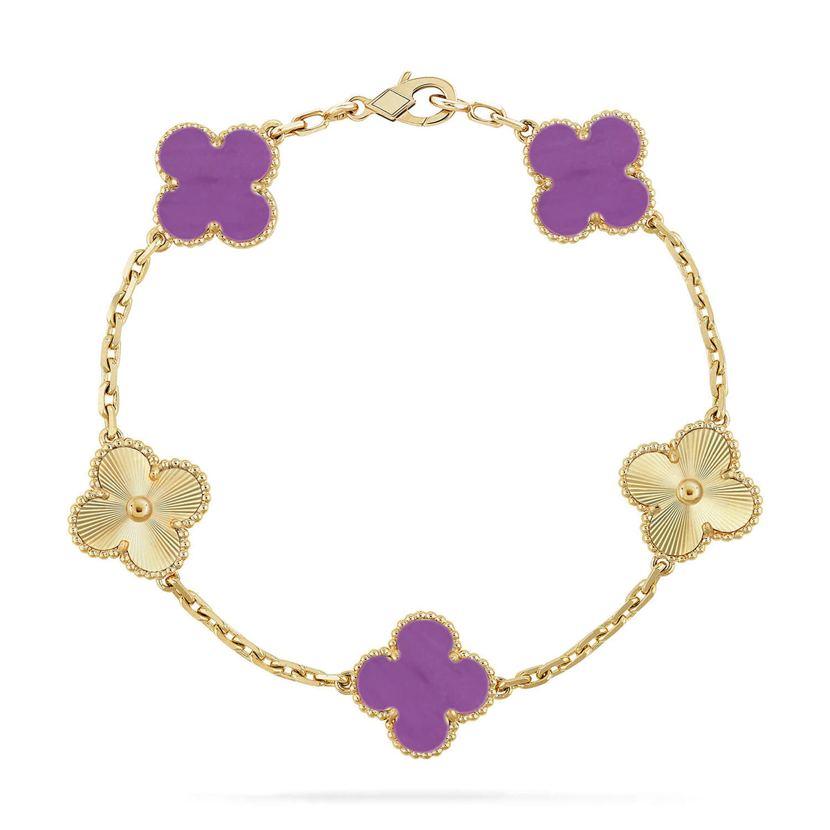 [Vera  Jewelry]LUCKY CLOVER 5-MOTIF BRACELET - VIOLET COLLECTION