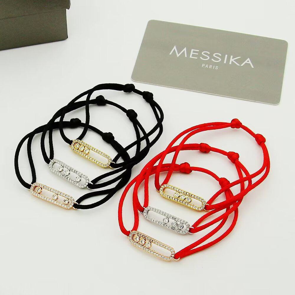 [Vera Jewelry]Messika Care(s) pink cord pavé bracelet