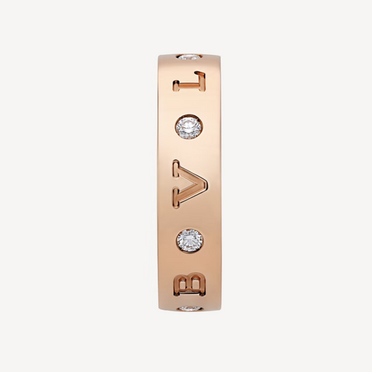 [Vera]ZERO 1 ESSENTIAL PINK GOLD BAND WITH DIAMONDS RING