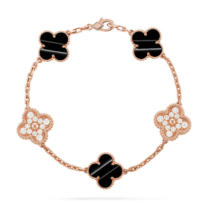 [Vera  Jewelry]LUCKY CLOVER 5-MOTIF BRACELET - PULSE STONE COLLECTION