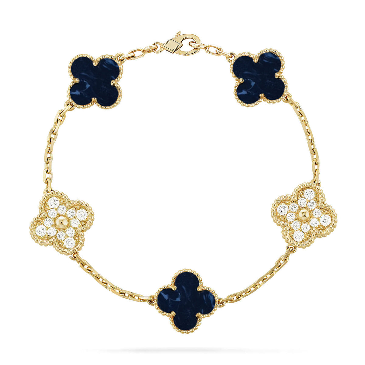 [Vera  Jewelry]LUCKY CLOVER 5-MOTIF BRACELET - PIETERSITE COLLECTION