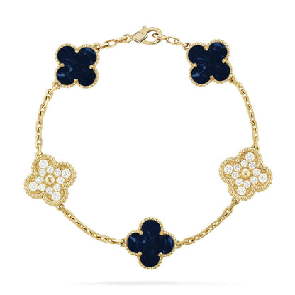 [Vera  Jewelry]LUCKY CLOVER 5-MOTIF BRACELET - PIETERSITE COLLECTION