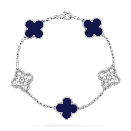 [Vera Jewelry]CLOVER 5 MOTIF LAPIS LAZULI BRACELET COLLECTION