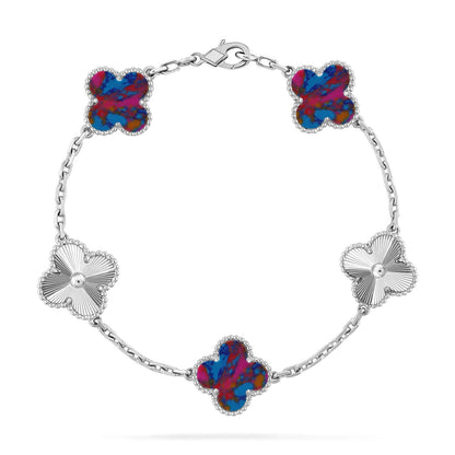 [Vera  Jewelry]LUCKY CLOVER 5-MOTIF BRACELET - MULTI-GEM COLLECTION