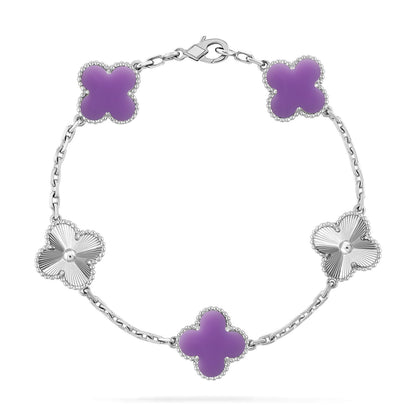 [Vera Jewelry] クローバー 5モチーフ ライトパープル ブレスレット コレクション