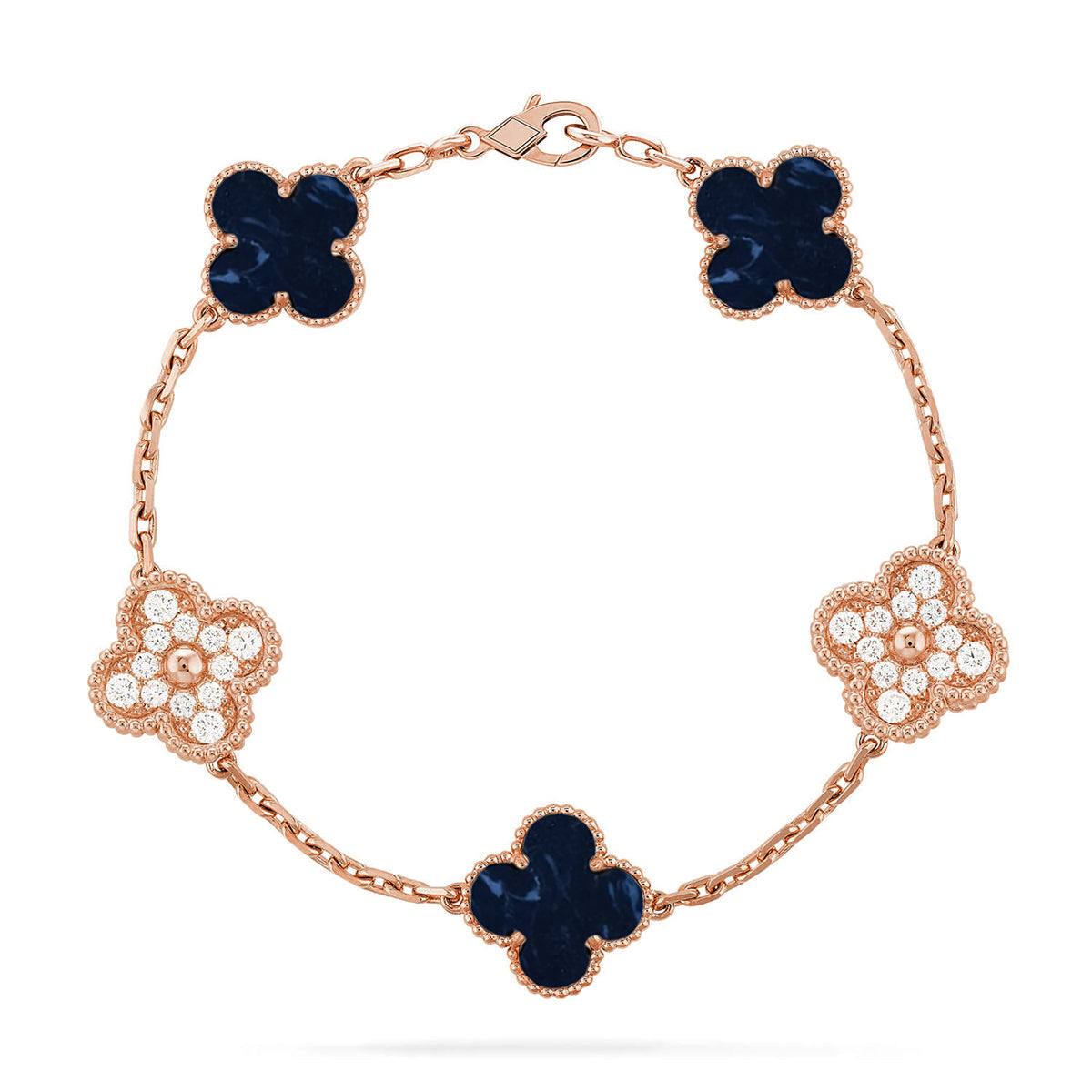 [Vera  Jewelry]LUCKY CLOVER 5-MOTIF BRACELET - PIETERSITE COLLECTION