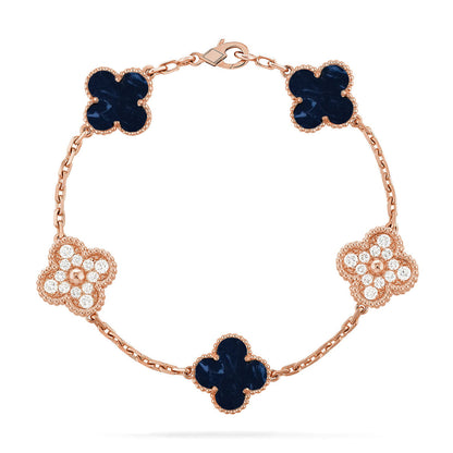 [Vera  Jewelry]LUCKY CLOVER 5-MOTIF BRACELET - PIETERSITE COLLECTION