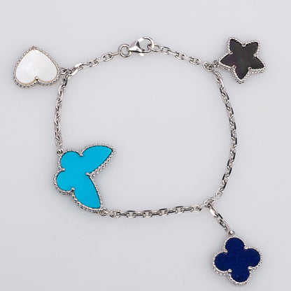 [Vera  Jewelry]LUCKY SPRING SILVER BRACELET 4 MOTIF