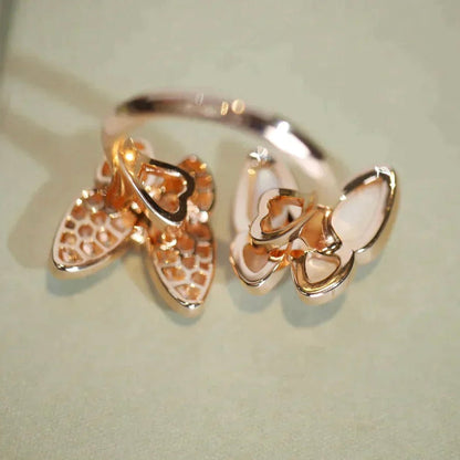 [Vera  Jewelry]TWIN BUTTERFLY DIAMOND MOP RING