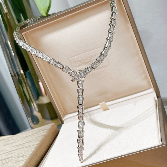 [Vera]BV SERPENTI VIPER SERIES FULL PAVE DIAMOND NECKLACE