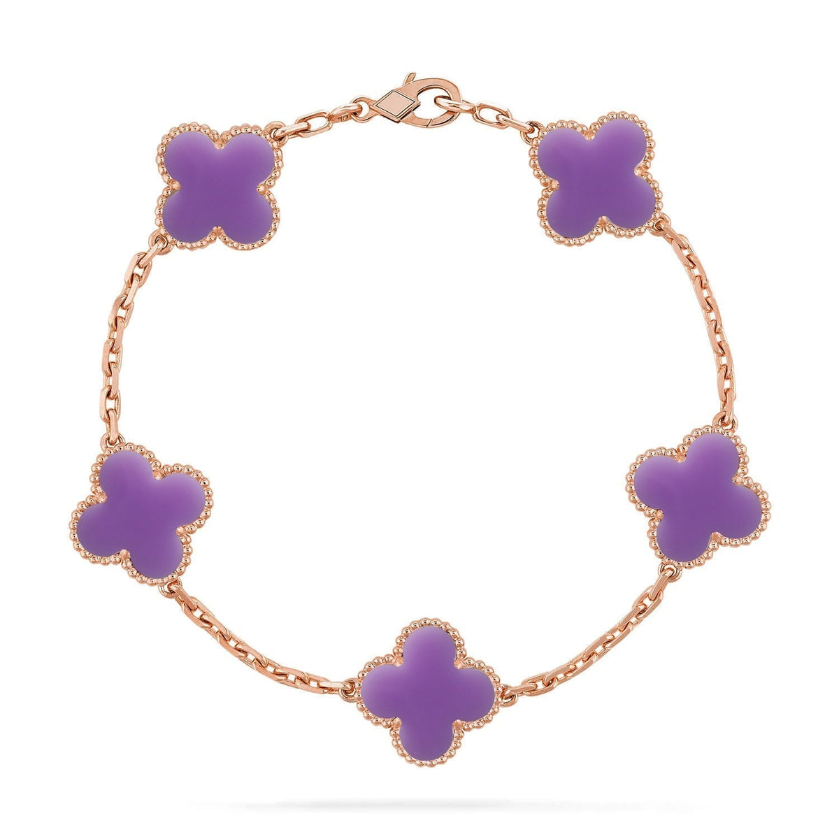 [Vera  Jewelry]LUCKY CLOVER 5-MOTIF BRACELET - LAVENDER COLLECTION