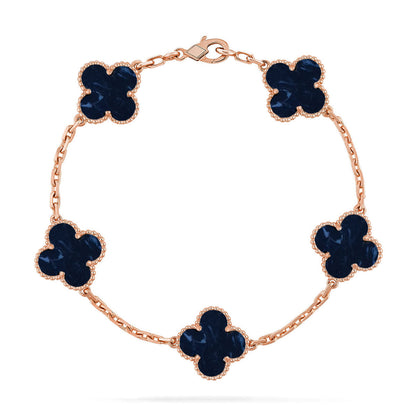 [Vera  Jewelry]LUCKY CLOVER 5-MOTIF BRACELET - PIETERSITE COLLECTION