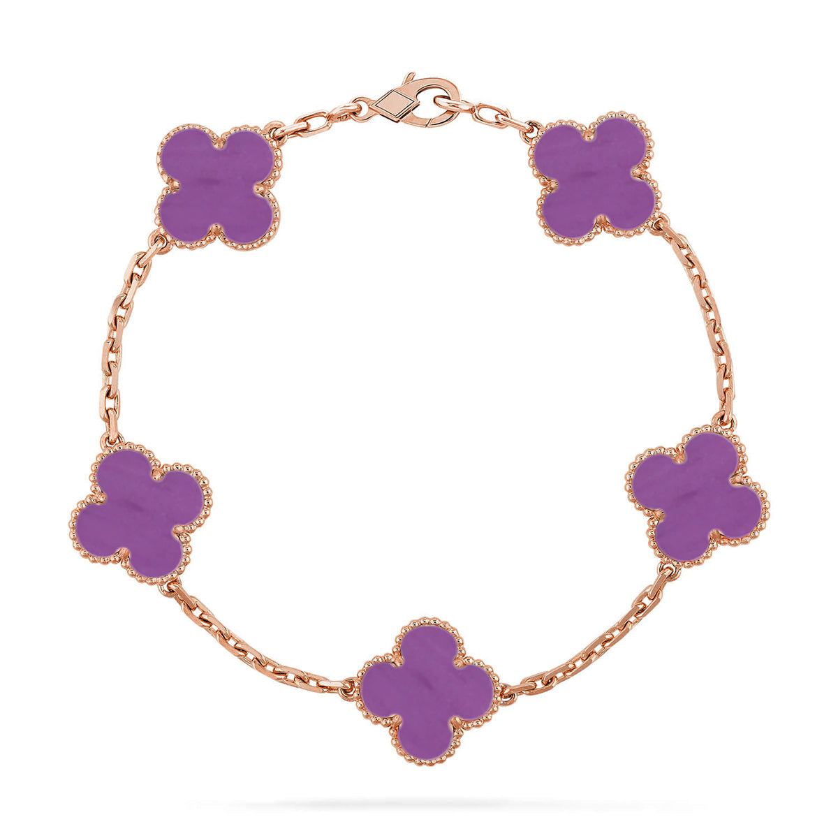 [Vera  Jewelry]LUCKY CLOVER 5-MOTIF BRACELET - VIOLET COLLECTION