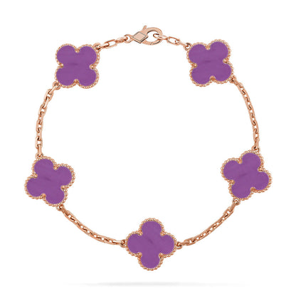 [Vera  Jewelry]LUCKY CLOVER 5-MOTIF BRACELET - VIOLET COLLECTION