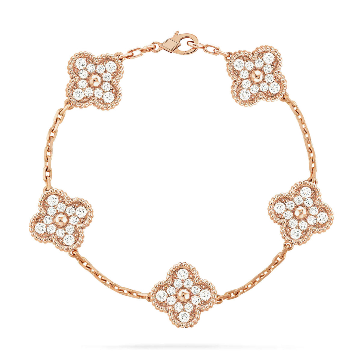 [Vera Jewelry] CLOVER 5 MOTIF FULL DIAMOND BRACELET COLLECTION