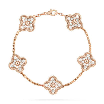[Vera Jewelry] CLOVER 5 MOTIF FULL DIAMOND BRACELET COLLECTION