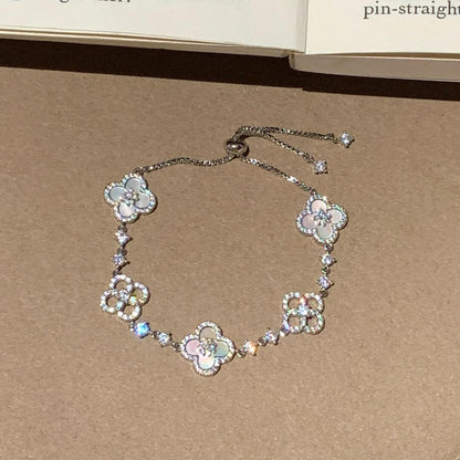 [Vera Jewelry]CLOVER 5 MOTIF PINK BLUE RED WHITE BRACELET