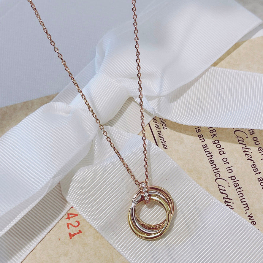 [Vera  Jewelry]TRINITY NECKLACE GOLD  DIAMONDS