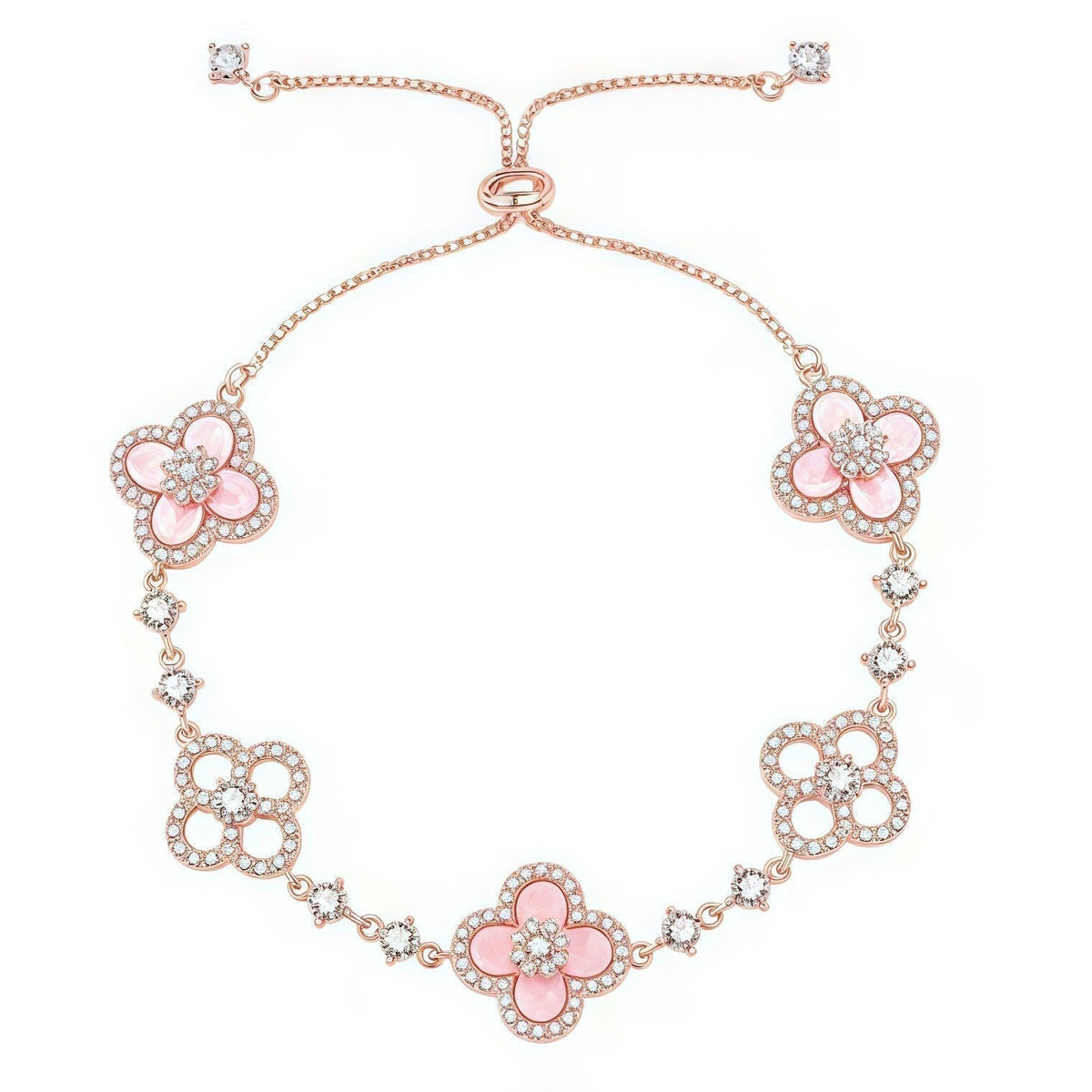 [Vera Jewelry]CLOVER 5 MOTIF PINK BLUE RED WHITE BRACELET