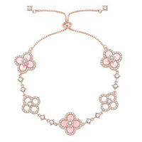 [Vera Jewelry]CLOVER 5 MOTIF PINK BLUE RED WHITE BRACELET