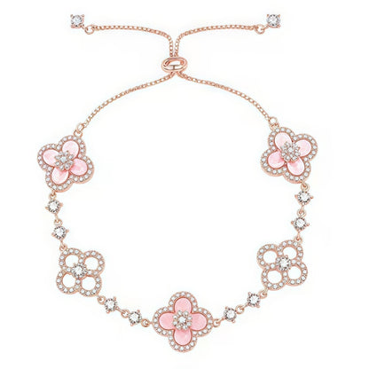 [Vera Jewelry]CLOVER 5 MOTIF PINK BLUE RED WHITE BRACELET