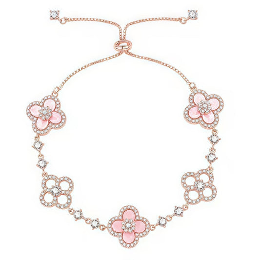 [Vera Jewelry]CLOVER 5 MOTIF PINK BLUE RED WHITE BRACELET
