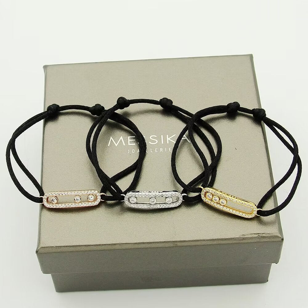 [Vera Jewelry]Messika Care(s) pink cord pavé bracelet