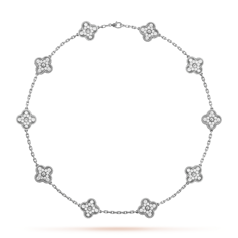 [Vera  Jewelry]CLOVER 10 MOTIFS DIAMOND NECKLACE