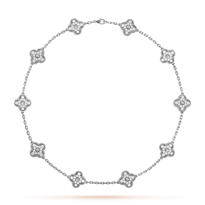 [Vera  Jewelry]CLOVER 10 MOTIFS DIAMOND NECKLACE