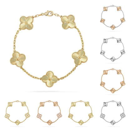[Vera  Jewelry]LUCKY CLOVER 5-MOTIF BRACELET - LASER COLLECTION