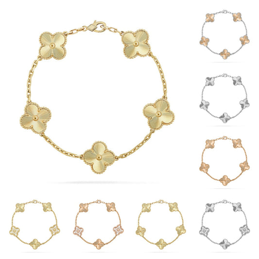 [Vera  Jewelry]LUCKY CLOVER 5-MOTIF BRACELET - LASER COLLECTION