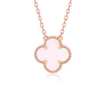 [Vera  Jewelry]CLOVER 15MM PINK MOTHER-OF-PEARL SINGLE FLOWER NECKLACE