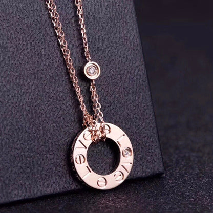 [Vera  Jewelry]LOVE NECKLACE 16MM 2 DIAMONDS
