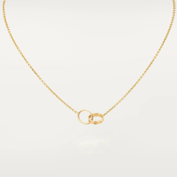 [Vera  Jewelry]LOVE NECKLACE DOUBLE RING GOLD