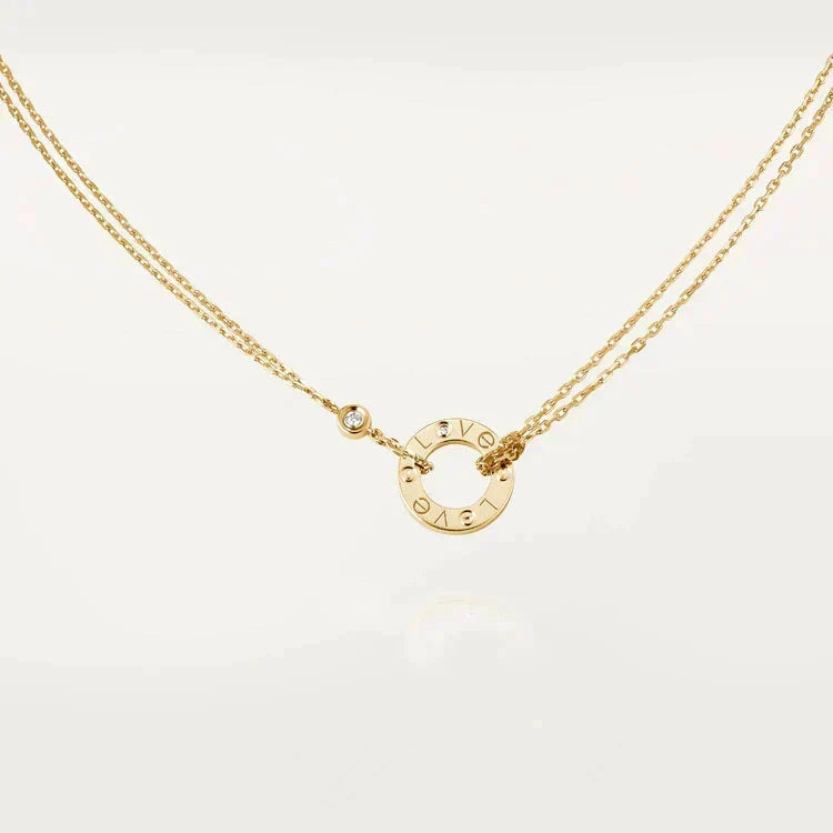 [Vera  Jewelry]LOVE NECKLACE 16MM 2 DIAMONDS